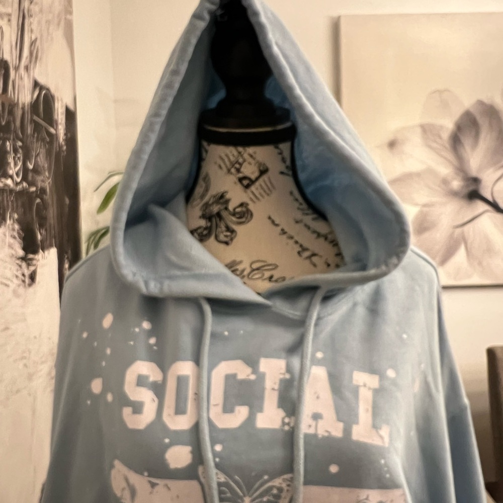 No Boundaries Light Blue Hoodie Sweatshirt